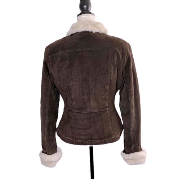 Maxima Wilsons The Leather Experts Suede Leather Fur Lined Full Zip Jacket - Picture 2 of 13